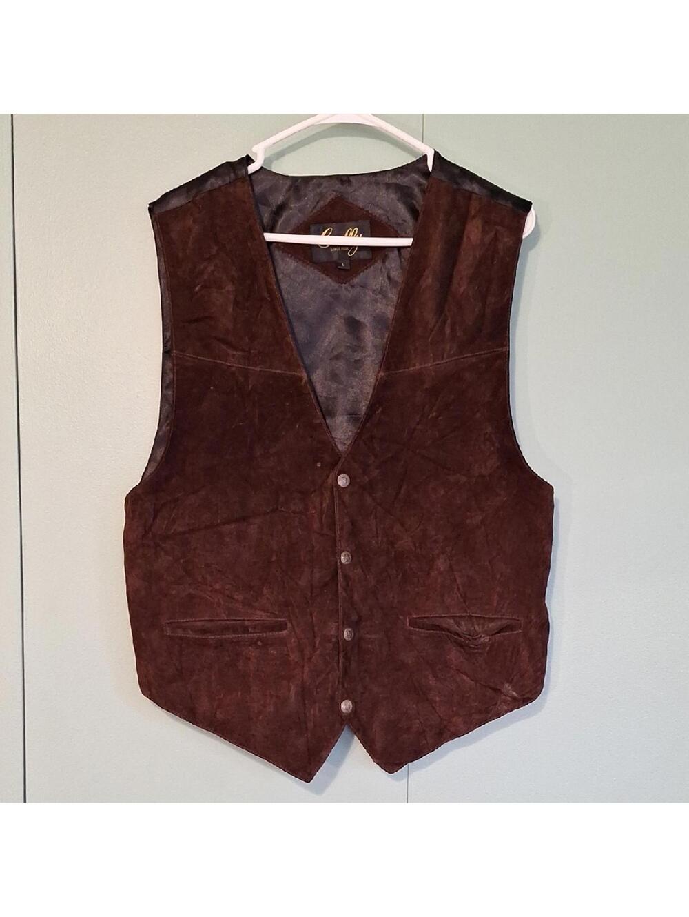 Scully Brown And Black Mens Suit Coat Vest Size Large